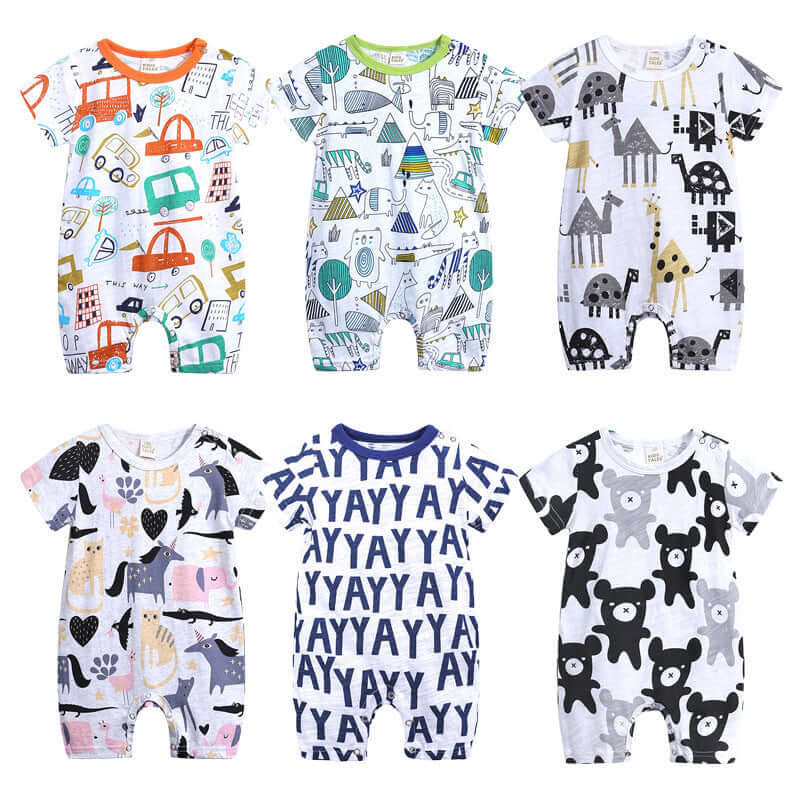 Baby Onesies Summer Slub Cotton Short Sleeves