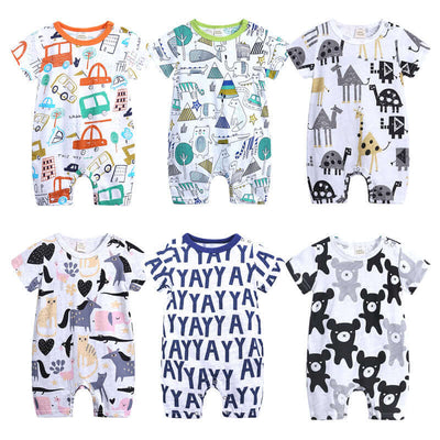 Baby Onesies Summer Slub Cotton Short Sleeves
