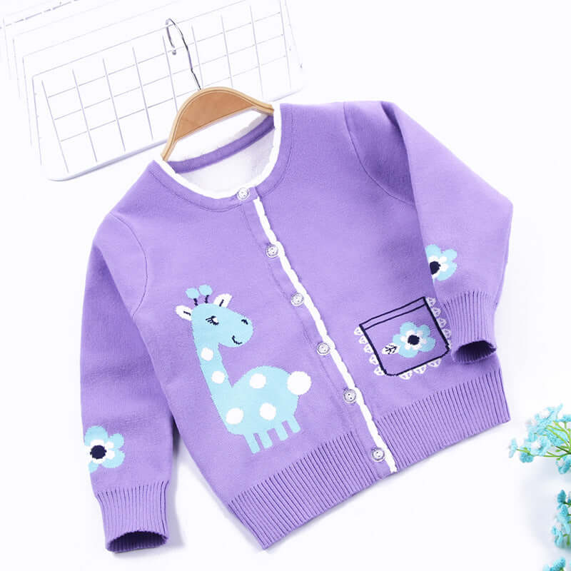 Girls' sweaters and cardigans do not fade