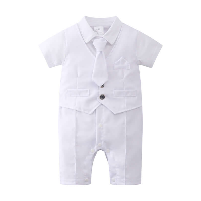 British Romper Baptism Dress Boys Baby Summer Bodysuit Baby Jumpsuit