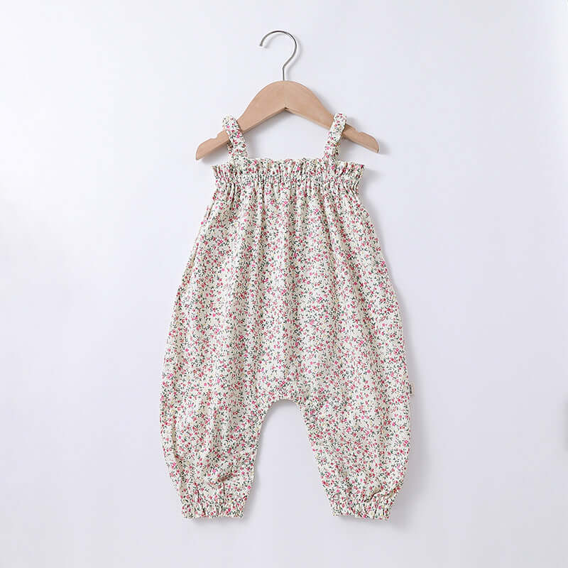 Baby Girl Flower Strap Floral Romper