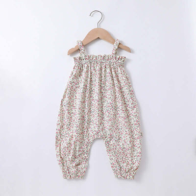 Baby Girl Flower Strap Floral Romper