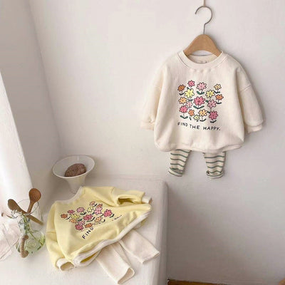 Baby Cotton Floral Hoodie Set
