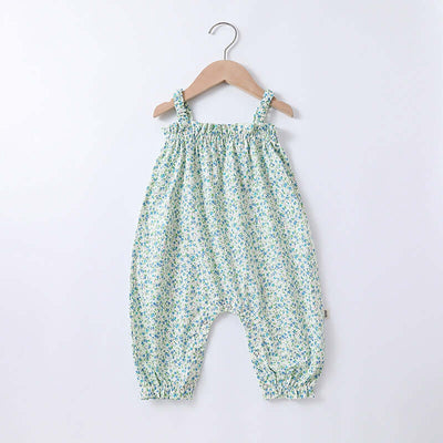 Baby Girl Flower Strap Floral Romper