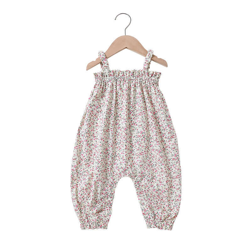 Baby Girl Flower Strap Floral Romper