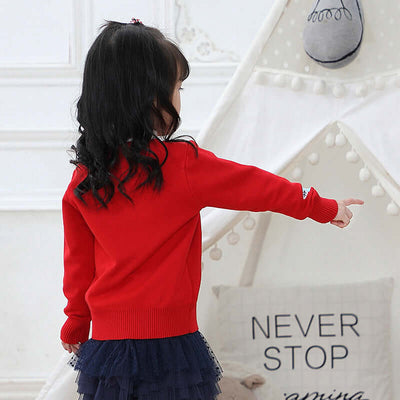 Girls' sweaters and cardigans do not fade
