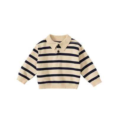 Kids' Sweater Polo Stripe Top Pullover Shirt
