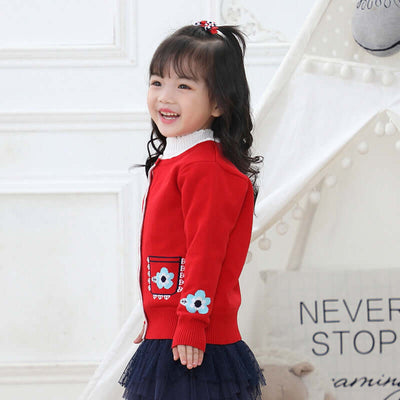 Girls' sweaters and cardigans do not fade