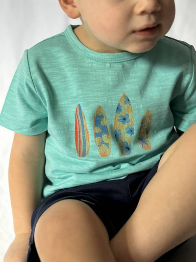 Aqua Surfboard Printed Tee - close