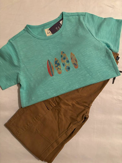 Aqua Surfboard Printed Tee - outfit1