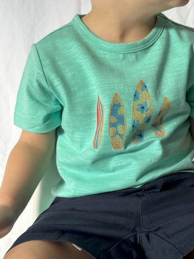 Aqua Surfboard Printed Tee - owen10