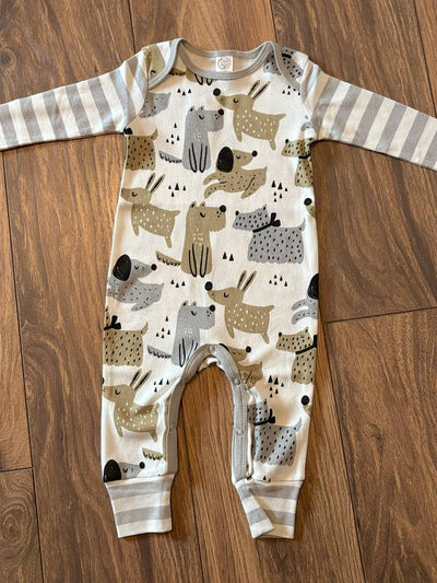 Baby Boy Romper Puppy Print