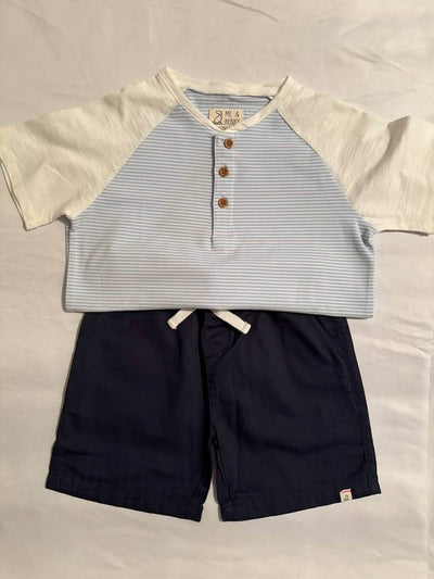 Blue and White Stripe - Navy_Shorts-fullview