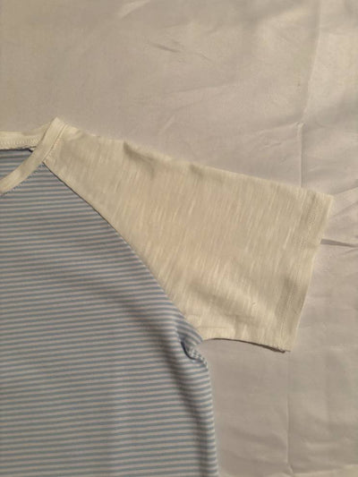 Blue and White Stripe-sleeve