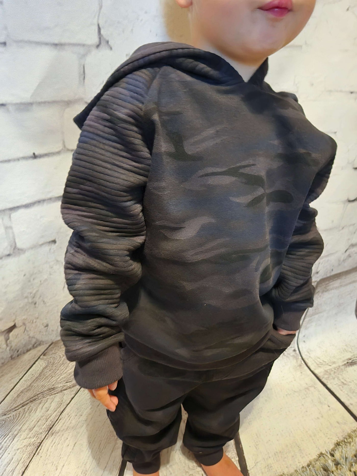 Boys Camouflage Hoodie and Jogger Set - full view Owen
