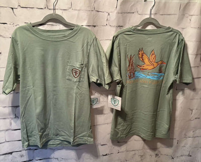 Fields Fairway Short Sleeve Bay Mallard Pocket T-shirt front view back view