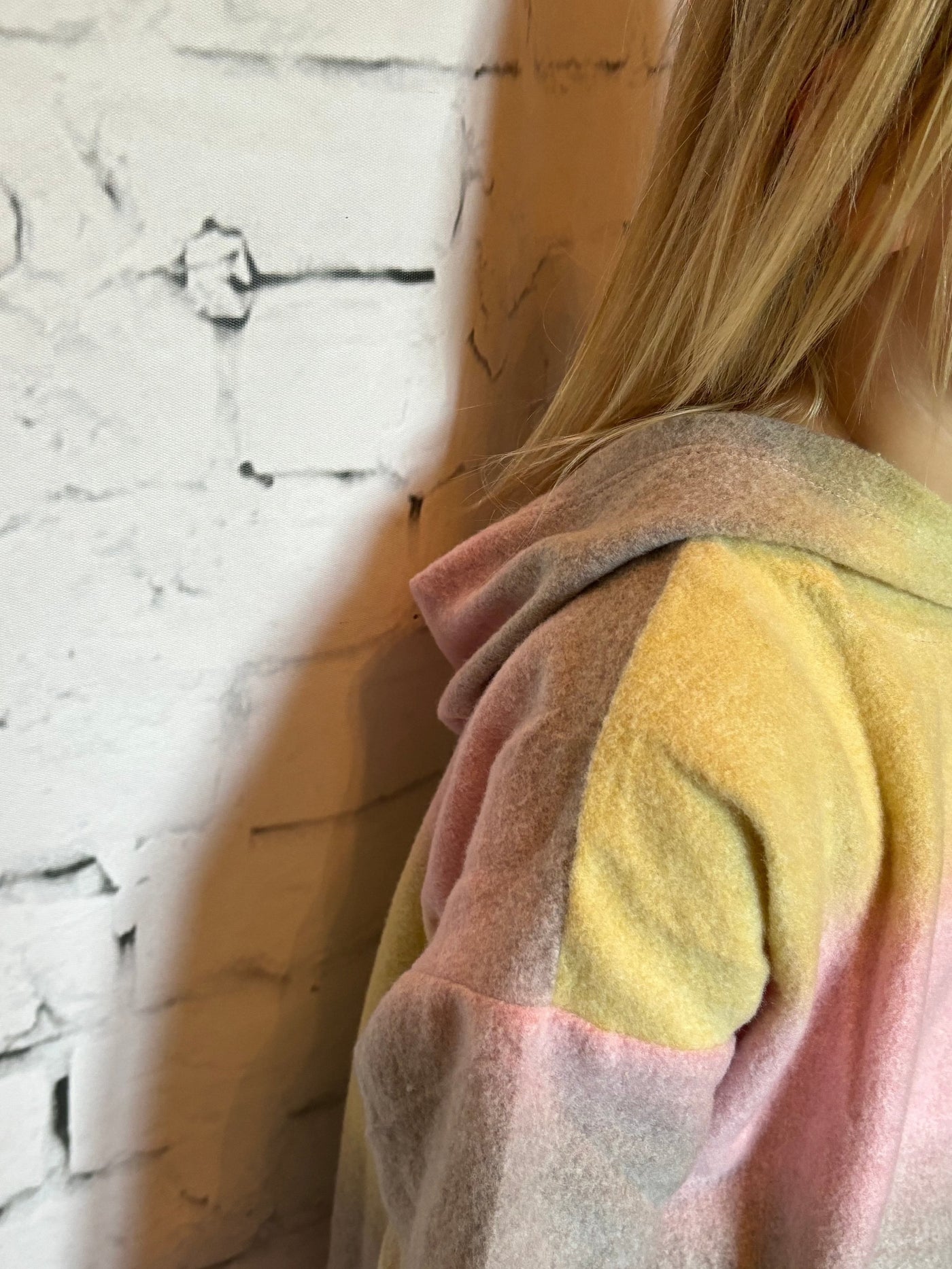 Girls Brushed Knit Stripe Hoodie - hood