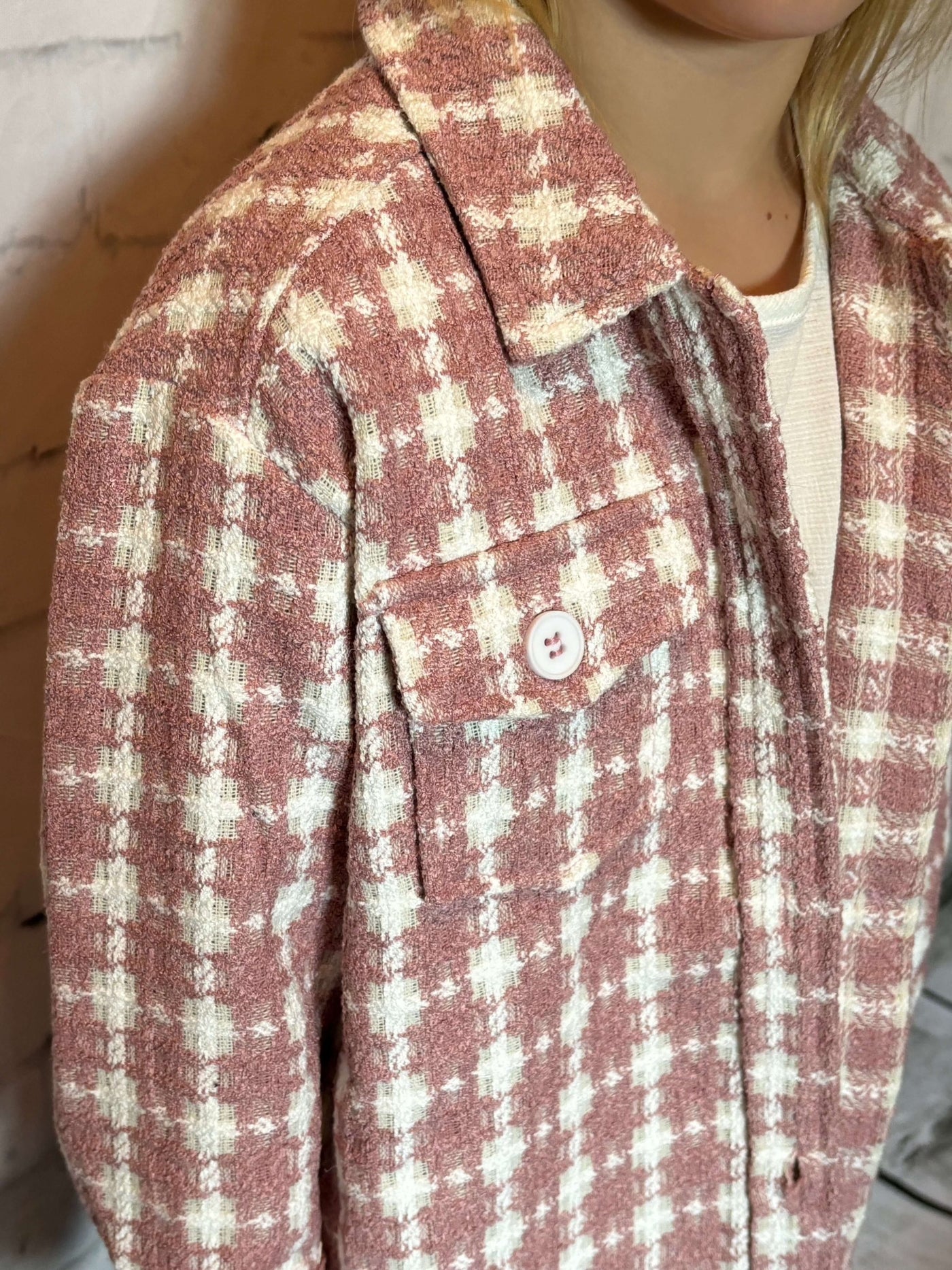 Girls_Front_Button_Down_Tweed_Oversized_Jacket -pocket_view