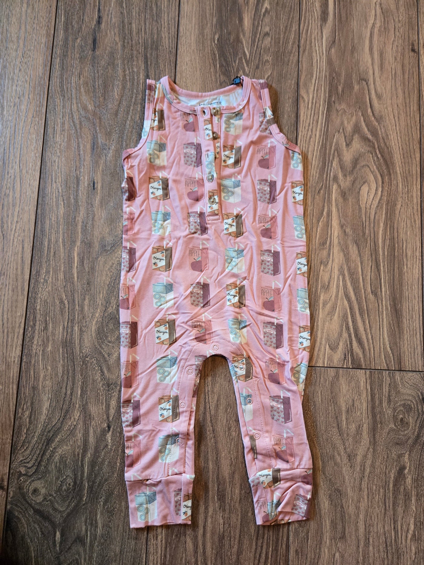 Girls Henley Tank Romper for Infants Juice in the Box pattern