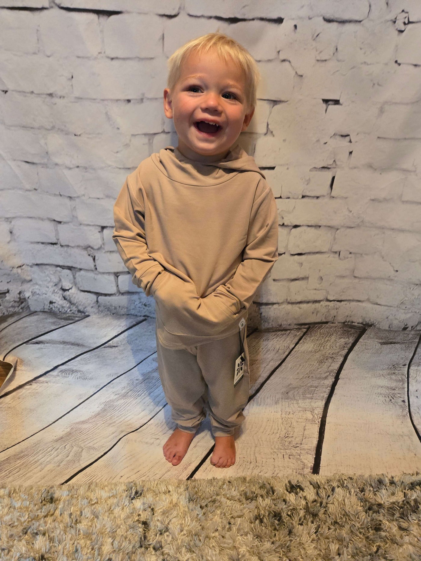 Hooded Bamboo Jogger Set - Taupe - Owen