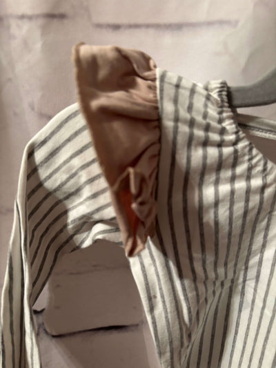 Infant Long Flutter Sleeve with Gray Stripe - sleeve