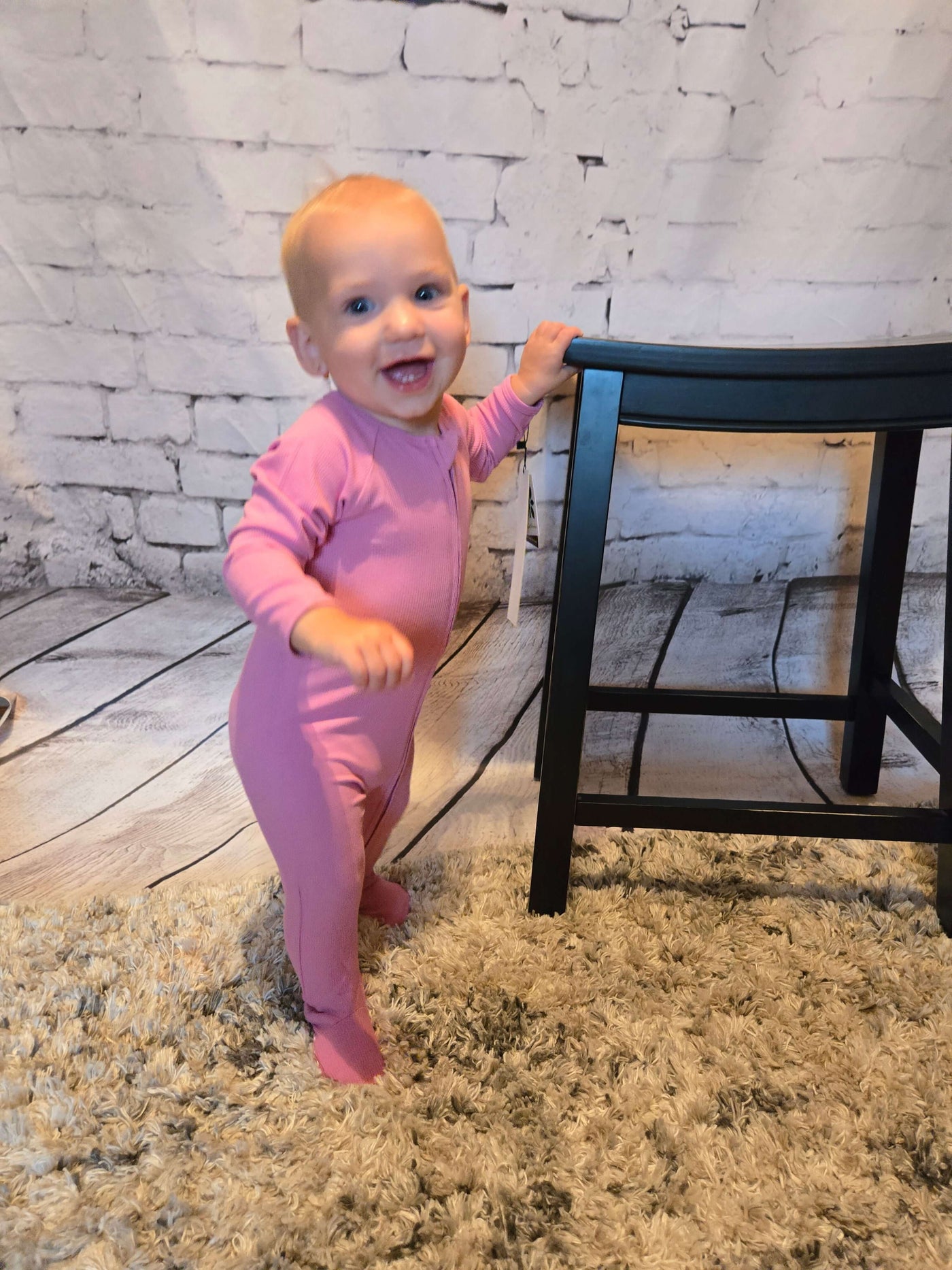 Infant Bamboo Zipper Footie - pink Lydia
