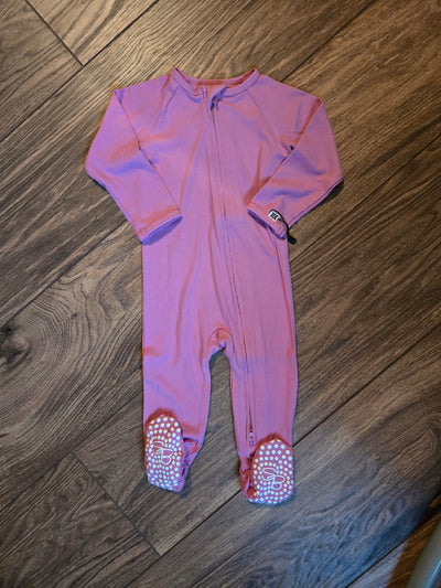 Infant Bamboo Zipper Footie - pink