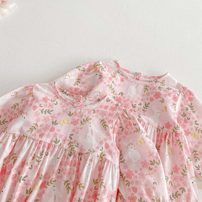 Baby Floral Onesie Rabbit Jumpsuit
