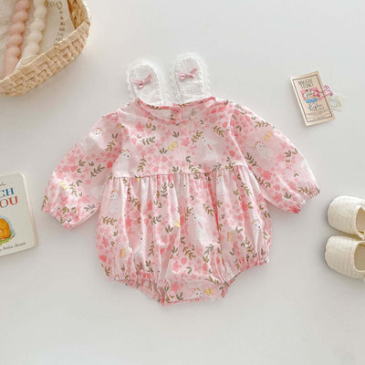 Baby Floral Onesie Rabbit Jumpsuit