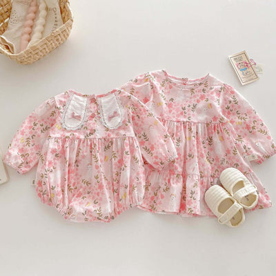 Baby Floral Onesie Rabbit Jumpsuit