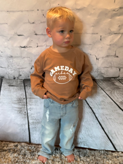 Organic Toddler Football Game Day Pullover - Owen full