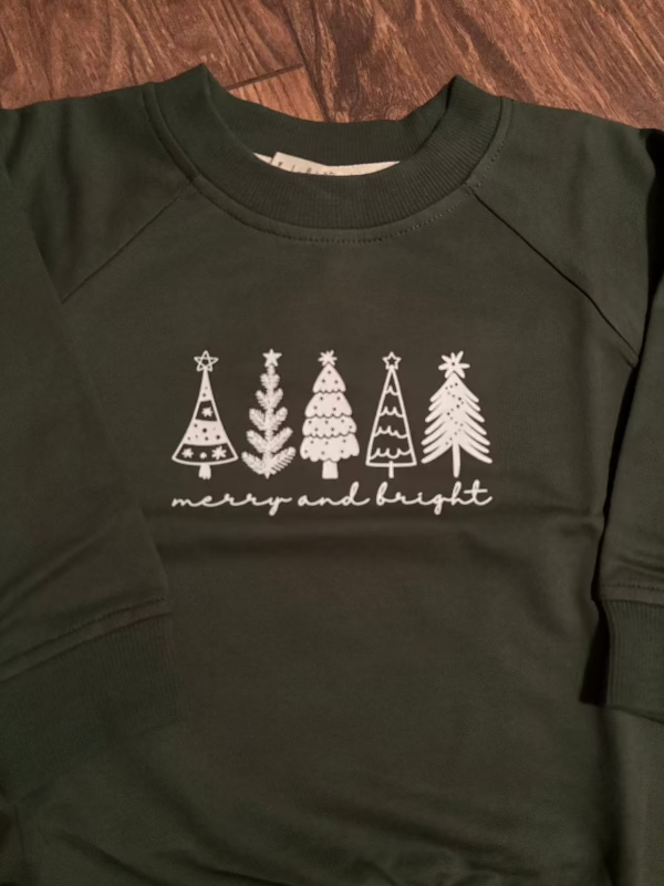 Organic Toddler Merry and Bright Pullover Sweatshirt - closeup