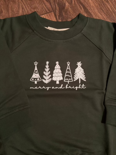 Organic Toddler Merry and Bright Pullover Sweatshirt - closeup