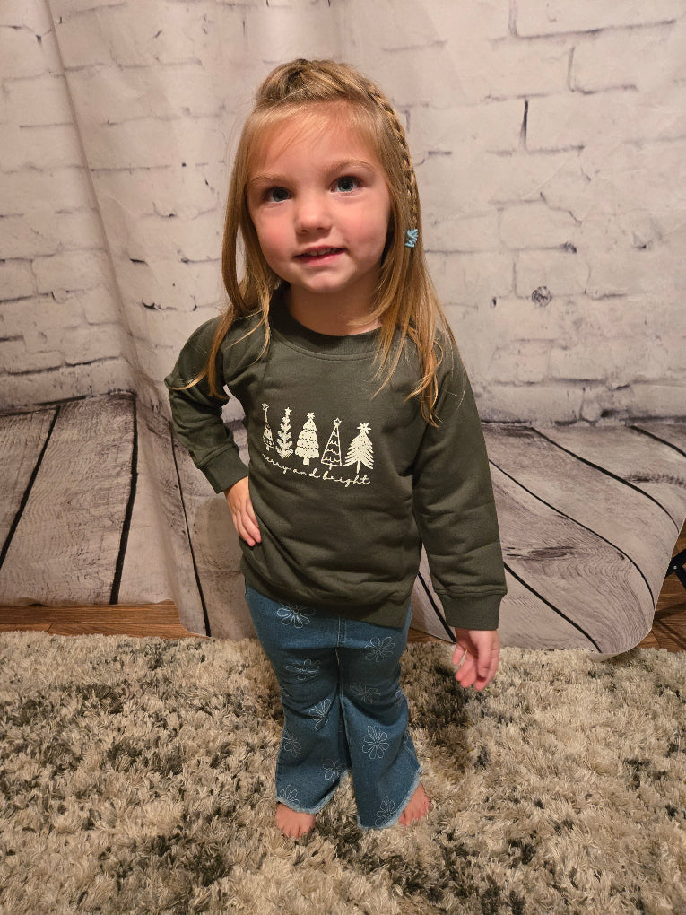 Organic Toddler Merry and Bright Pullover Sweatshirt - front