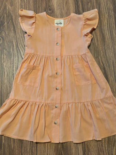 Simone Tiered Orange dress twirl