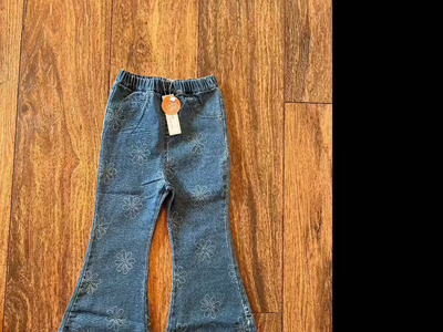 Sutton Bell Bottoms Floral Jeans 