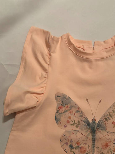 Sutton Tee - Butterfly print - neckline