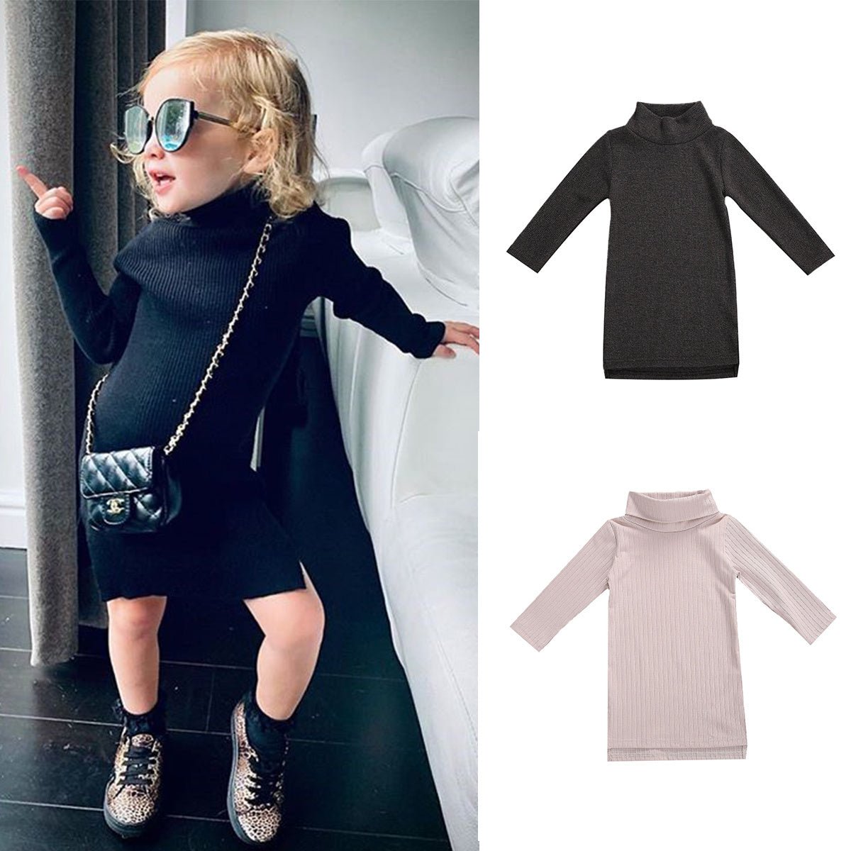 Autumn Winter Infant Solid Color Dress Toddler