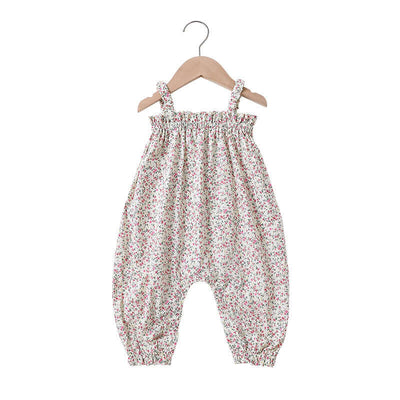 Baby Girl Flower Strap Floral Romper