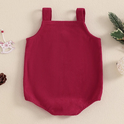Baby Corduroy Christmas Embroidered Jumpsuit