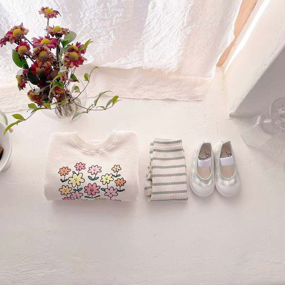 Baby Cotton Floral Hoodie Set