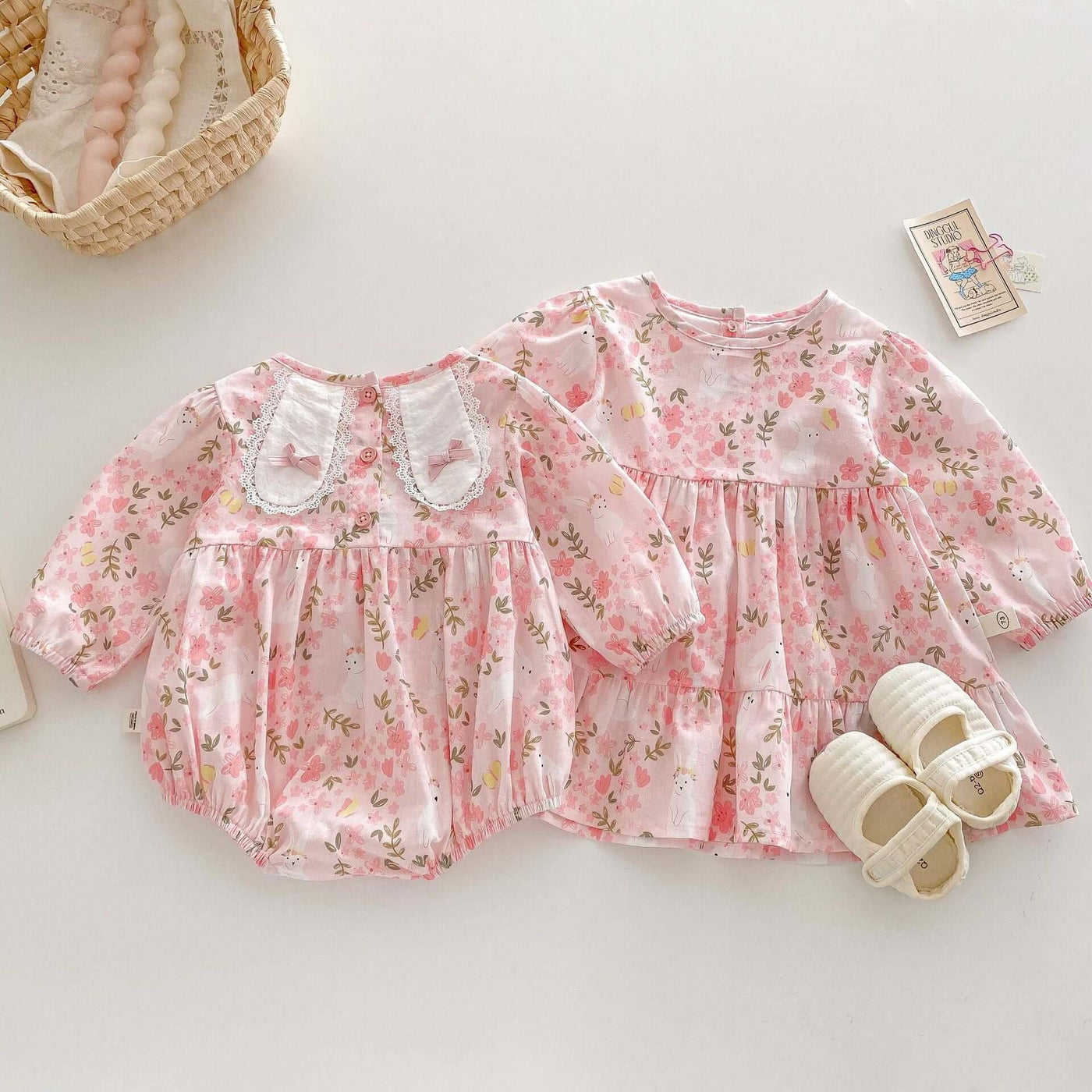 Baby Floral Onesie Rabbit Jumpsuit
