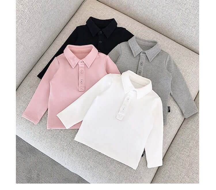 Infant Polo Tee - Long Sleeve Baby Shirt - Kello Kids