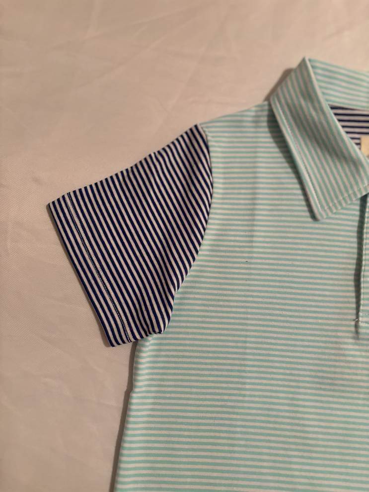 Blue and Royal Blue Polo Shirt - Arms sleeve