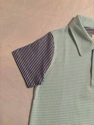 Blue and Royal Blue Polo Shirt - Arms sleeve
