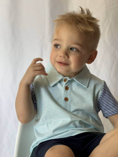 Blue and Royal Blue Polo Shirt -_1-Owen