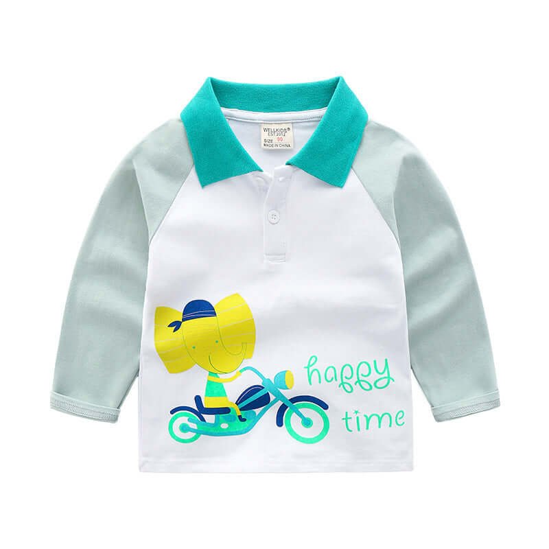 Boys autumn long-sleeved T-shirt childrens POLO shirt - Kello Kids