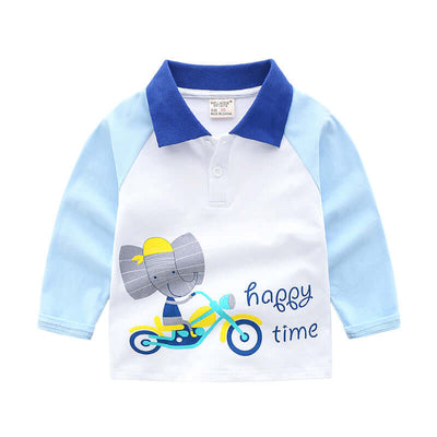 Boys autumn long-sleeved T-shirt childrens POLO shirt - Kello Kids