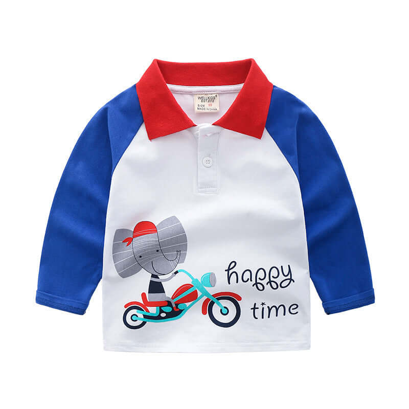 Boys autumn long-sleeved T-shirt childrens POLO shirt - Kello Kids