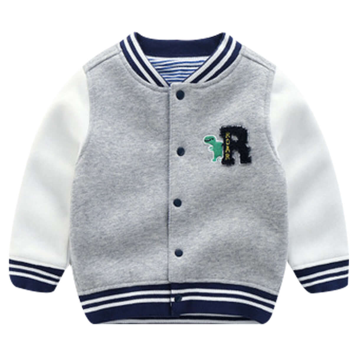 Boys Knit Cardigan Jacket-Children's jacket with a dinosaur design on a white background
